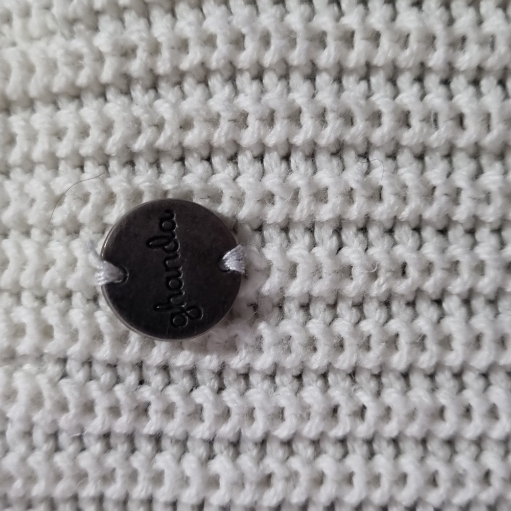 Ghanda, girls knit jumper, cream with colourful stripes, size 9-10 - Picture 7 of 9